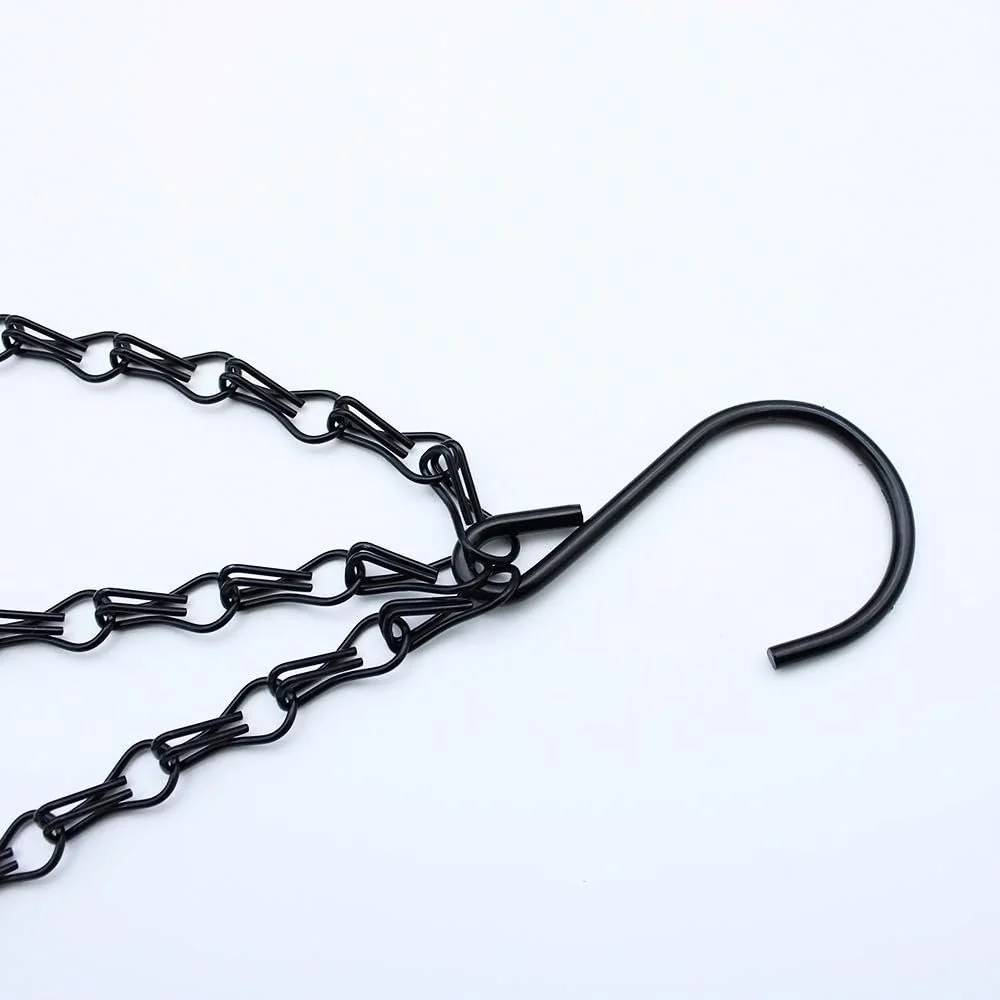 Ланцюжки для підвісних горщиків 3 шт. металеві чорні 40 см, фото №4 Ланцюжки для підвісних горщиків 3 шт. металеві чорні 40 см, фото №4