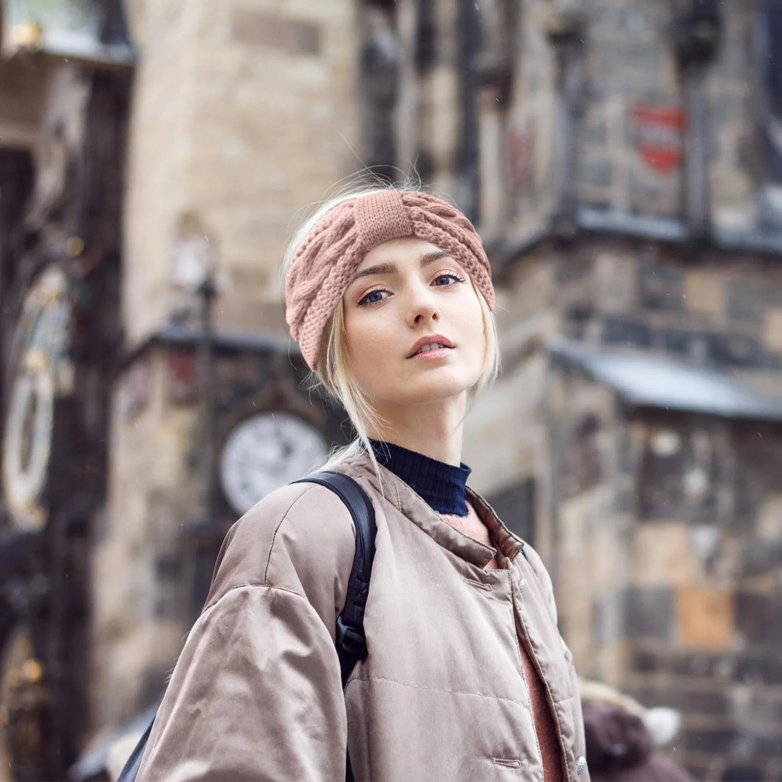 В'язана пов'язка на голову для жінок (2 шт. в упаковці), фото №5