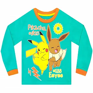 Дитяча піжама Pokemon Pikachu та Eevee, з довгими рукавами, для дітей, унісекс synthetic.ua - Фото 1