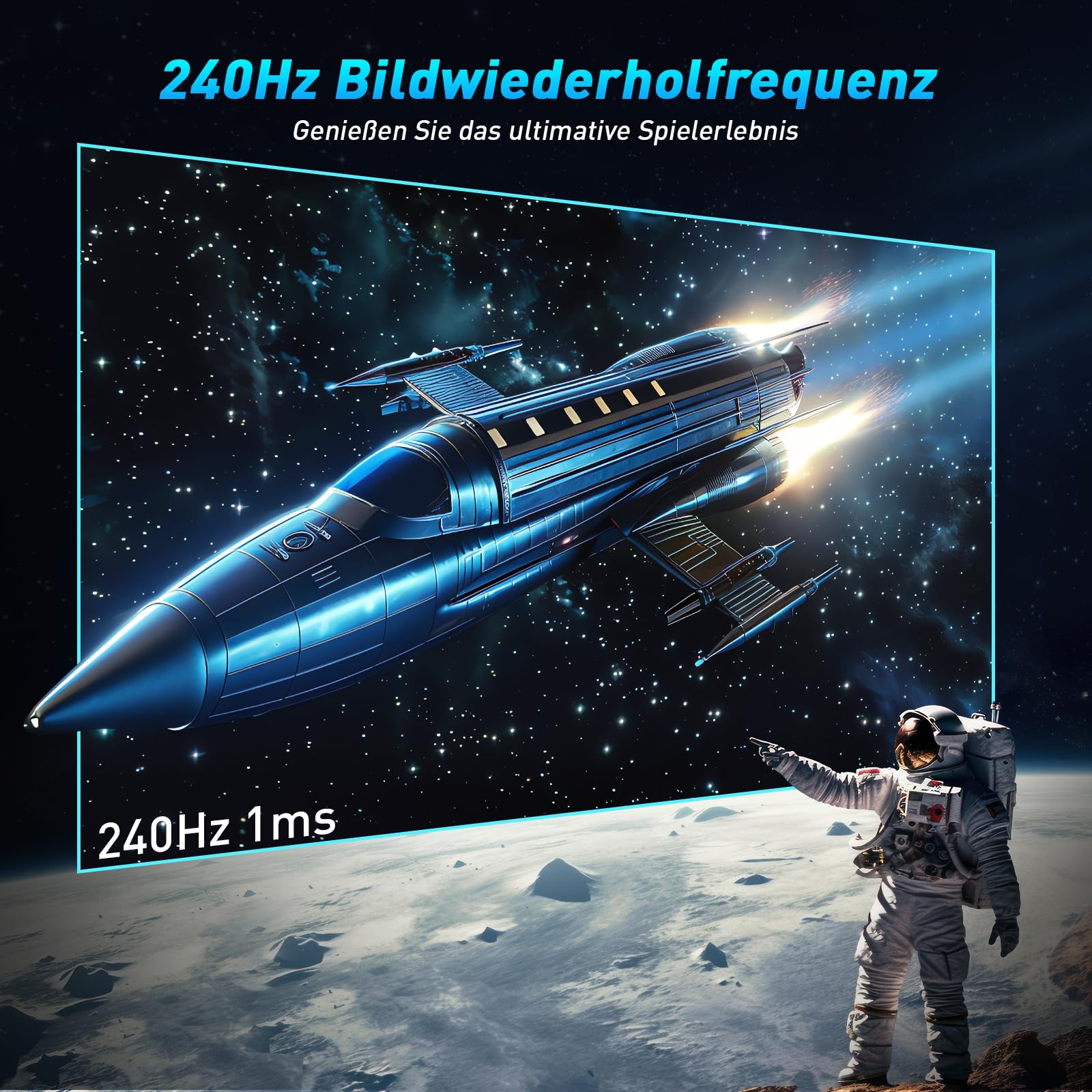 Монитор TITAN ARMY P32A2S2 240Hz 1440P Gaming 32 дюйма QHD 2560 x 1440 Fast IPS 1ms GTG Adaptive-Sync безрамочный HDR400 97% DCI-P3 Low Blue Light регулируемая подставка DP & HDMI x2, фото №2