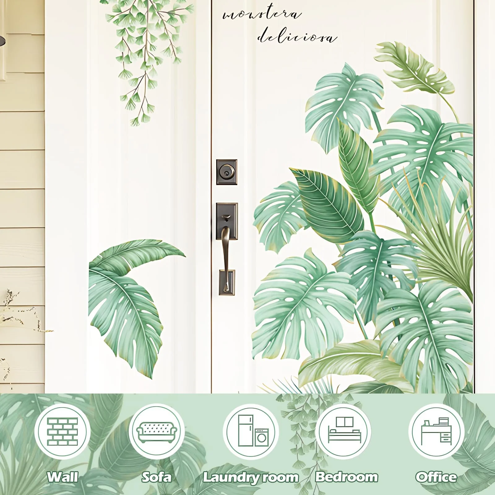 Наклейка на стіну (2 шт.) Plants Tropical Leaves Green Nature Jungle, фото №7