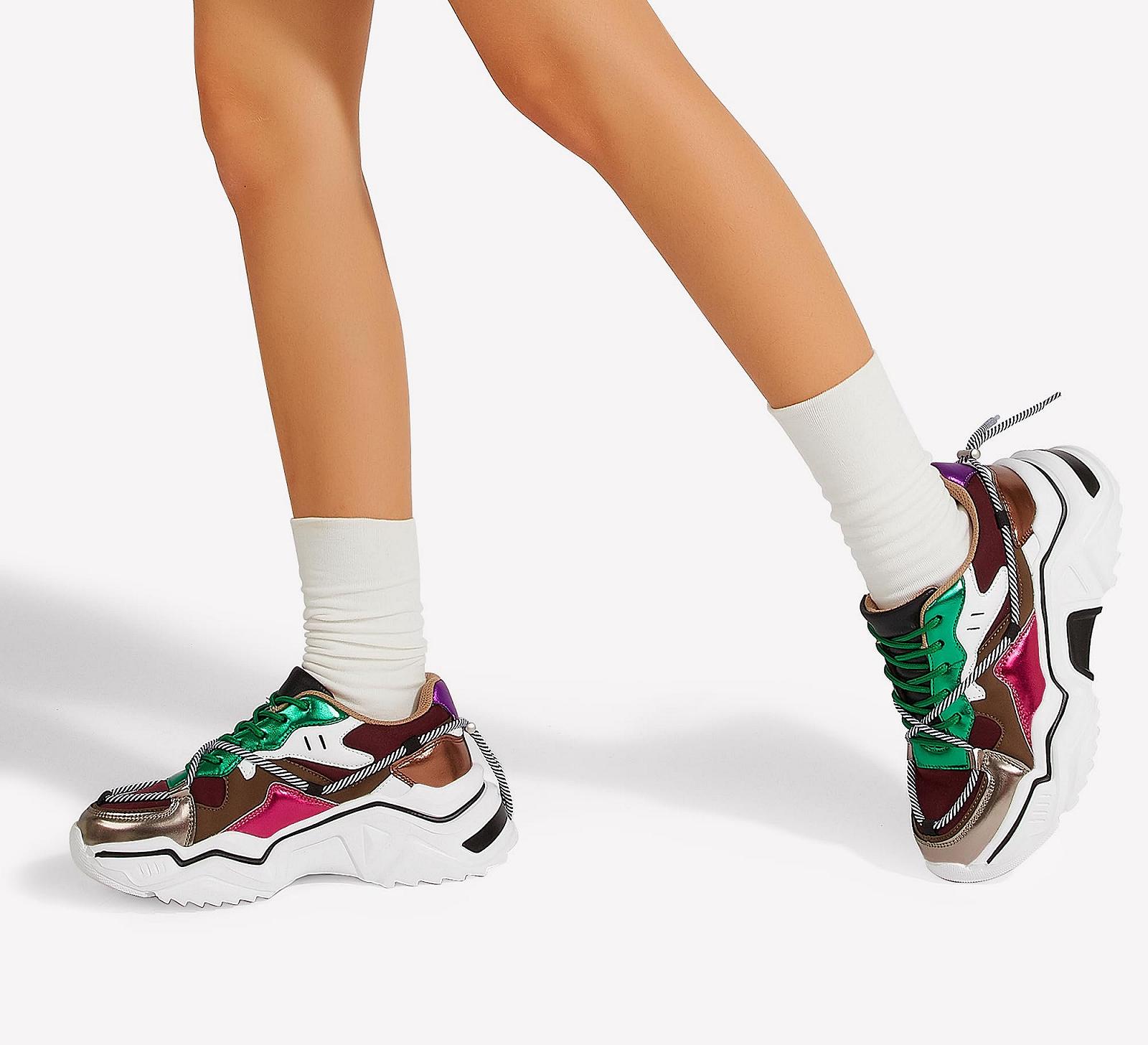 Жіночі Кросівки на платформі LUCKY STEP Різнокольорові Ретро Масивні Dad Shoes Модні Кольорові Блочні Кросівки для Повсякденного Використання та Ходьби, фото №8