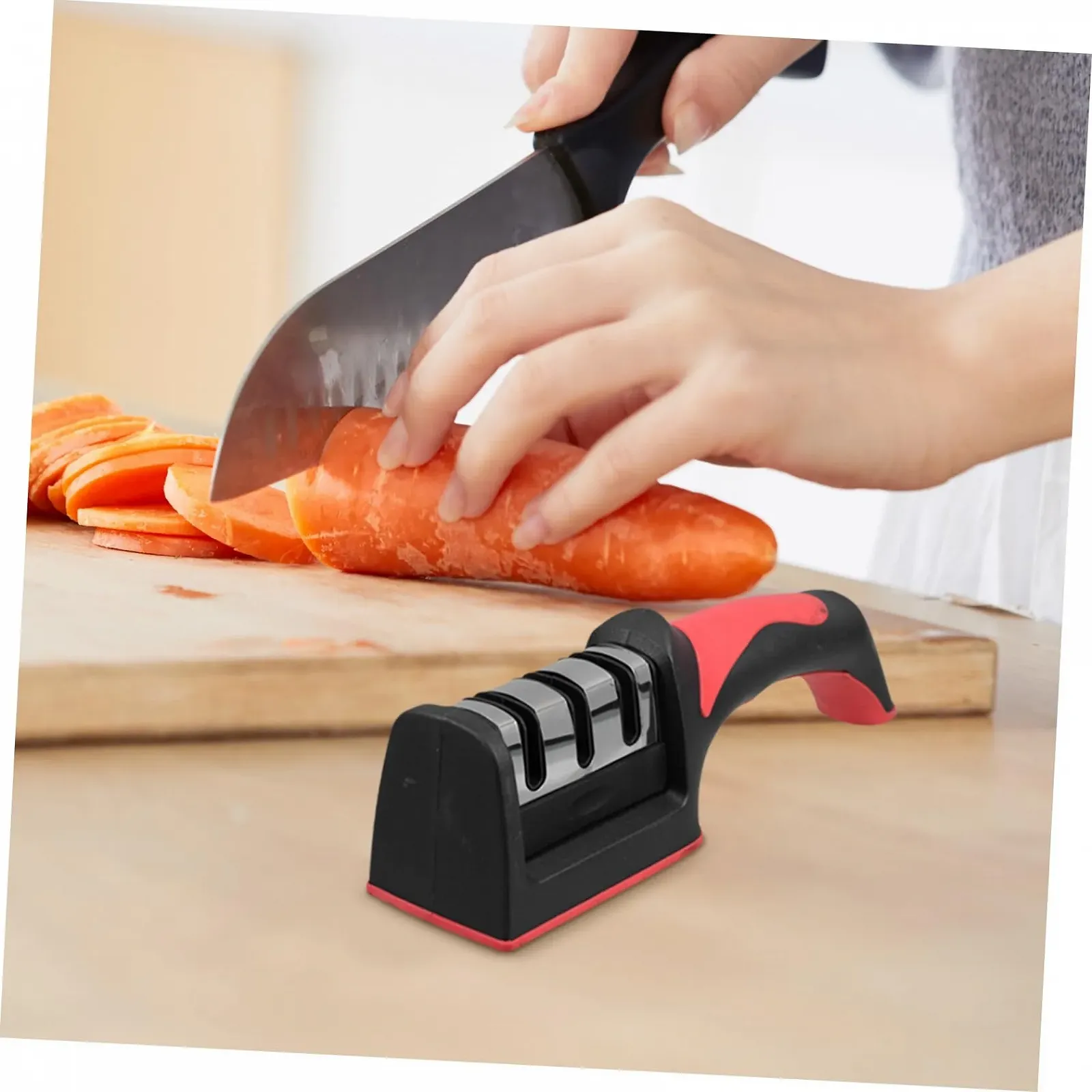 Точило для кухонних ножів та ножиць з нержавіючої сталі багатоступенева, фото №4