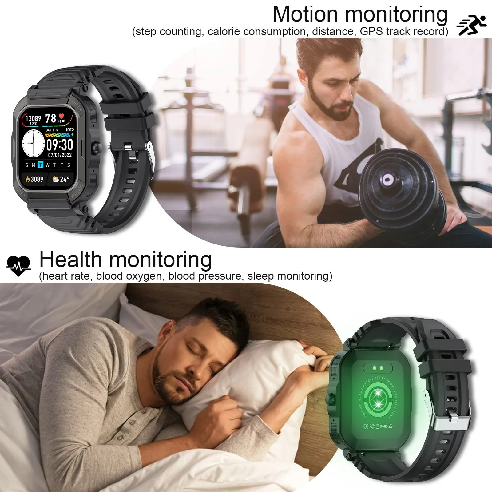 Смартгодинник SUPBRO для чоловіків та жінок з функцією телефону, фото №3 Смартгодинник SUPBRO для чоловіків та жінок з функцією телефону, фото №3