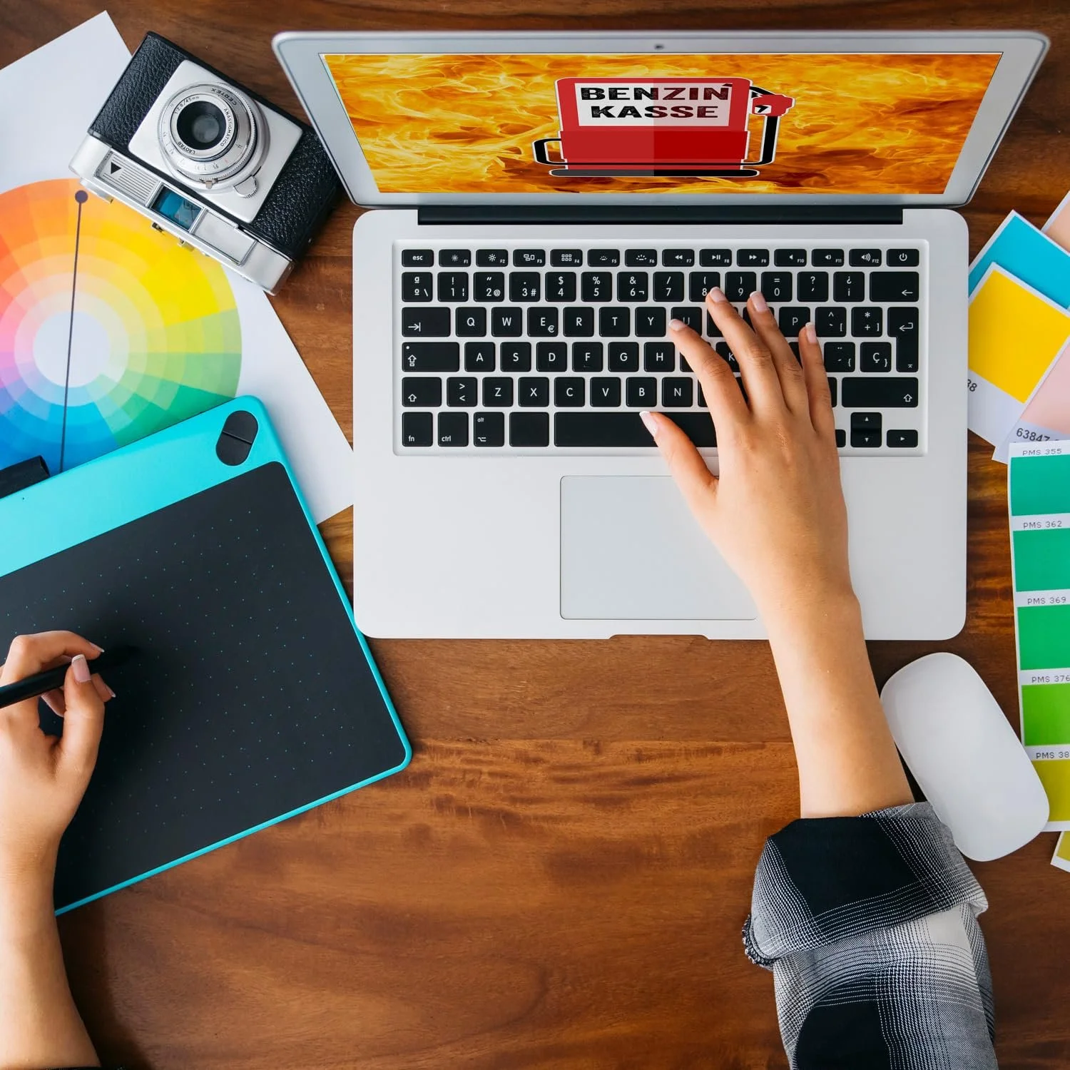 Скарбничка Бензоколонка Дерев'яна з принтом полум'я, фото №8