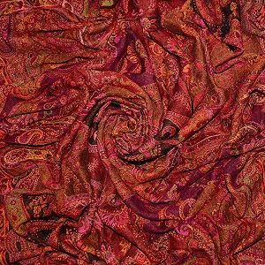 Покривало Lorenzo Cana 96120 Жакардова Тканина Візерунок Пейслі М'яка Пухнаста Покривало 100% Вовна Червоний synthetic.ua - Фото 1