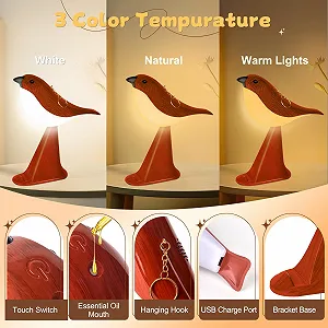 Настільна лампа LAVAED Stand Bird сенсорна акумуляторна USB червона synthetic.ua - Фото 1