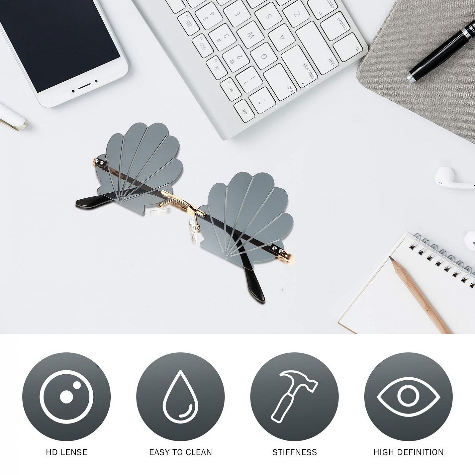 Сонцезахисні окуляри NUOBESTY Незвичайної Форми в Стилі Панк, Темно-сірий, фото №5