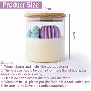 Свеча Yunkctuk Cactus Handmade Scented Candles Natural Soy Wax Autumn Milk Flavour 650 г synthetic.ua - Фото 1