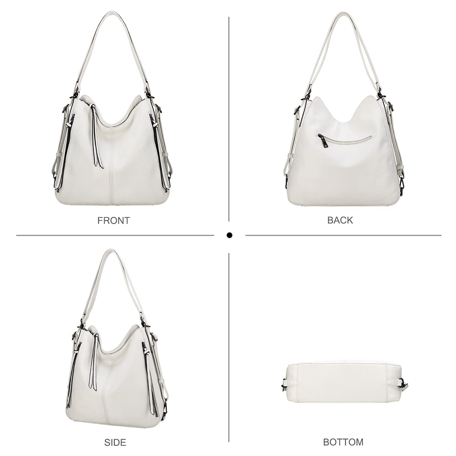 Сумка жіноча NICOLE & DORIS Hobo з м'якої шкіри з кількома кишенями, фото №5