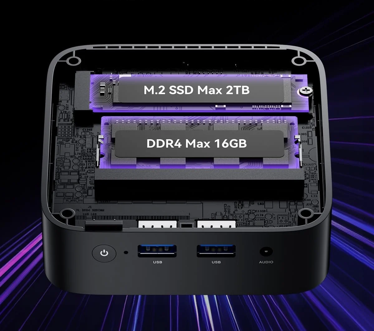 Міні ПК ACEMAGICIAN Vista Mini V1 / Intel N95 / RAM 8GB / SSD 256GB / 2 x HDMI / 1 x LAN / Wi-Fi / Bluetooth / Windows 11 / Чорний, фото №4