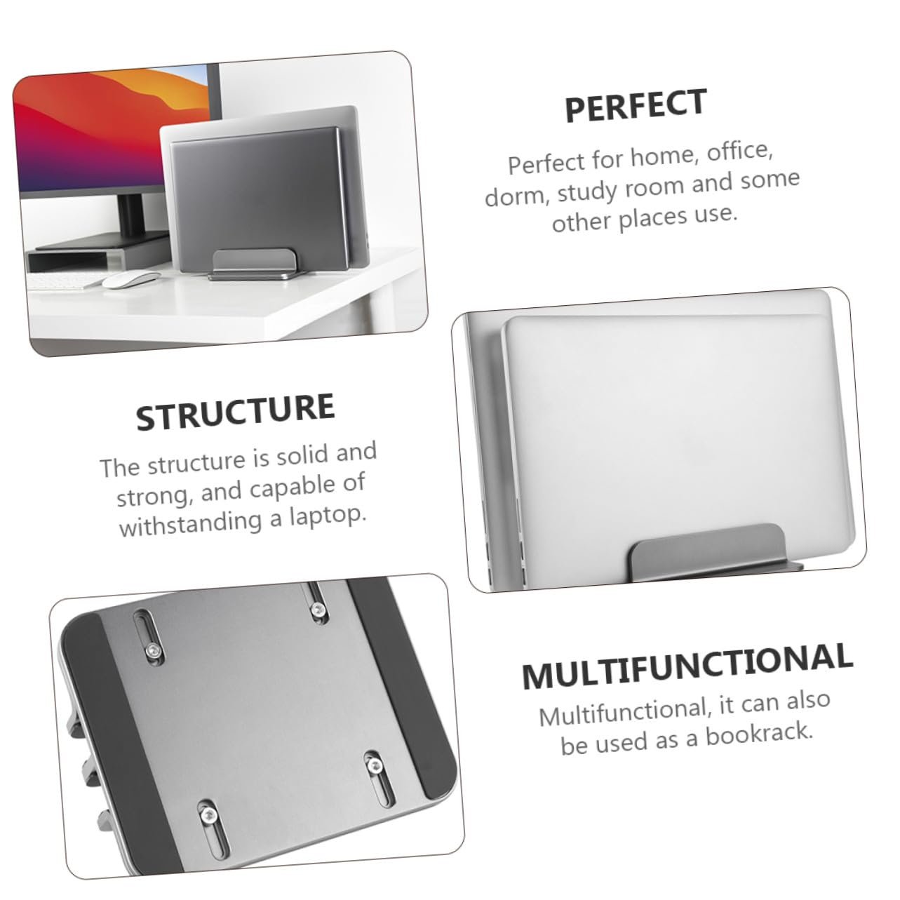 Підставка для ноутбука алюмінієва вертикальна Gatuida Легка стабільна міцна для офісу та дому настільна для планшета, фото №5 Підставка для ноутбука алюмінієва вертикальна Gatuida Легка стабільна міцна для офісу та дому настільна для планшета, фото №5