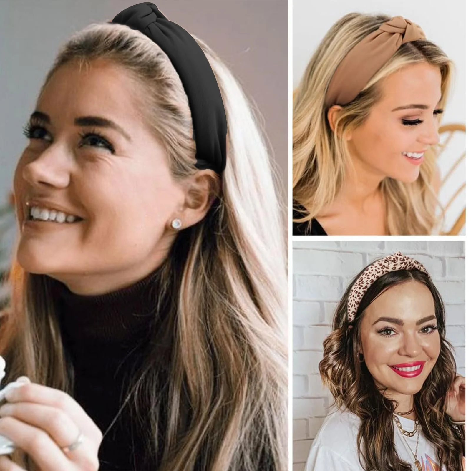 Обруч на голову TELAIN з центральним вузлом, набір з 5 штук, фото №5