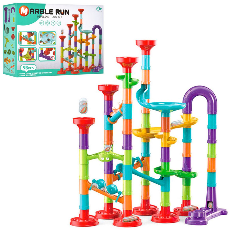 Конструктор динамический MARBLE RUN 8802 Горка-лабиринт с шариками и катапультой 93 детали, фото №1