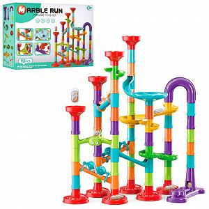 Конструктор динамический MARBLE RUN 8802 Горка-лабиринт с шариками и катапультой 93 детали - Фото 1