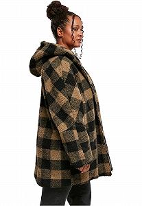 Куртка Sherpa Urban Classics Oversized с капюшоном в клетку synthetic.ua - Фото 1
