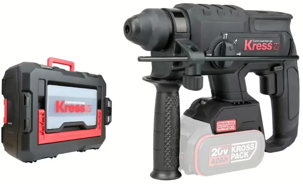 Перфоратор Kress акумуляторний KUC60.91 / 20В / 2.0 Дж / SDS+ / Bare Tool / Чорний, фото №1