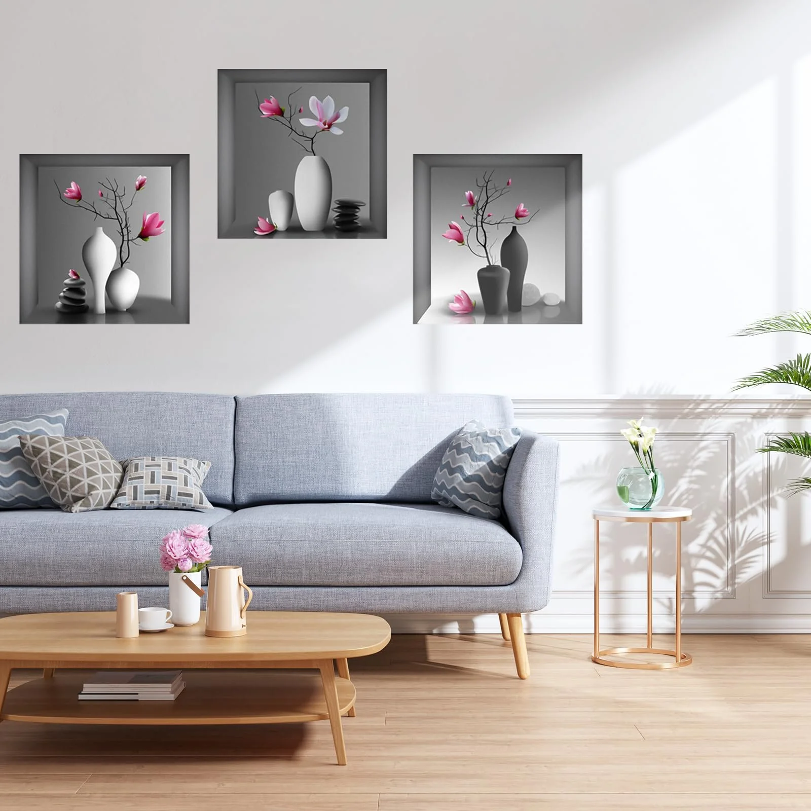 Наклейки на стіну 3D Вази 3 шт. 30 x 30 см, фото №5