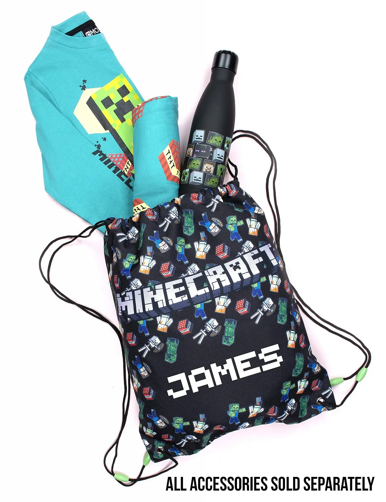 Піжама Minecraft для хлопчиків, 100% бавовна, з довгими рукавами, синя, з Minecraft Creeper, фото №6