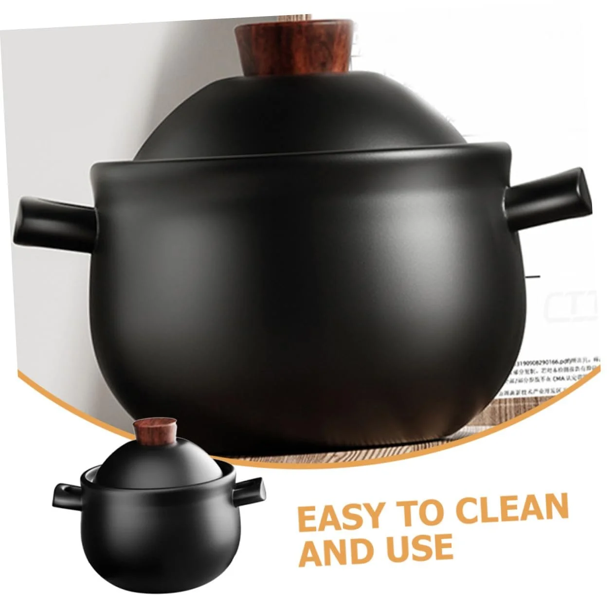 Кастрюля VICASKY каменная большая термостойкая, фото №5