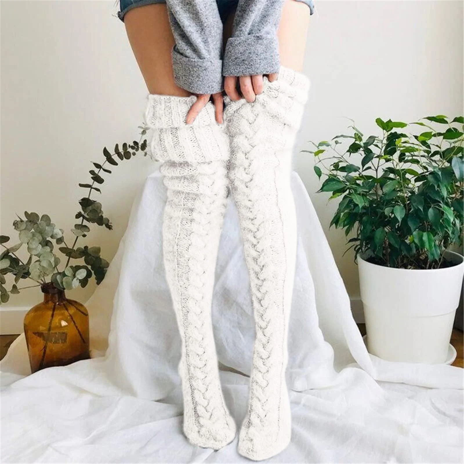 Женские гольфы Sfit, зимние вязаные чулки выше колена, теплые зимние носки, теплые высокие шерстяные носки для сапог, гетры, фото №2 Женские гольфы Sfit, зимние вязаные чулки выше колена, теплые зимние носки, теплые высокие шерстяные носки для сапог, гетры, фото №2