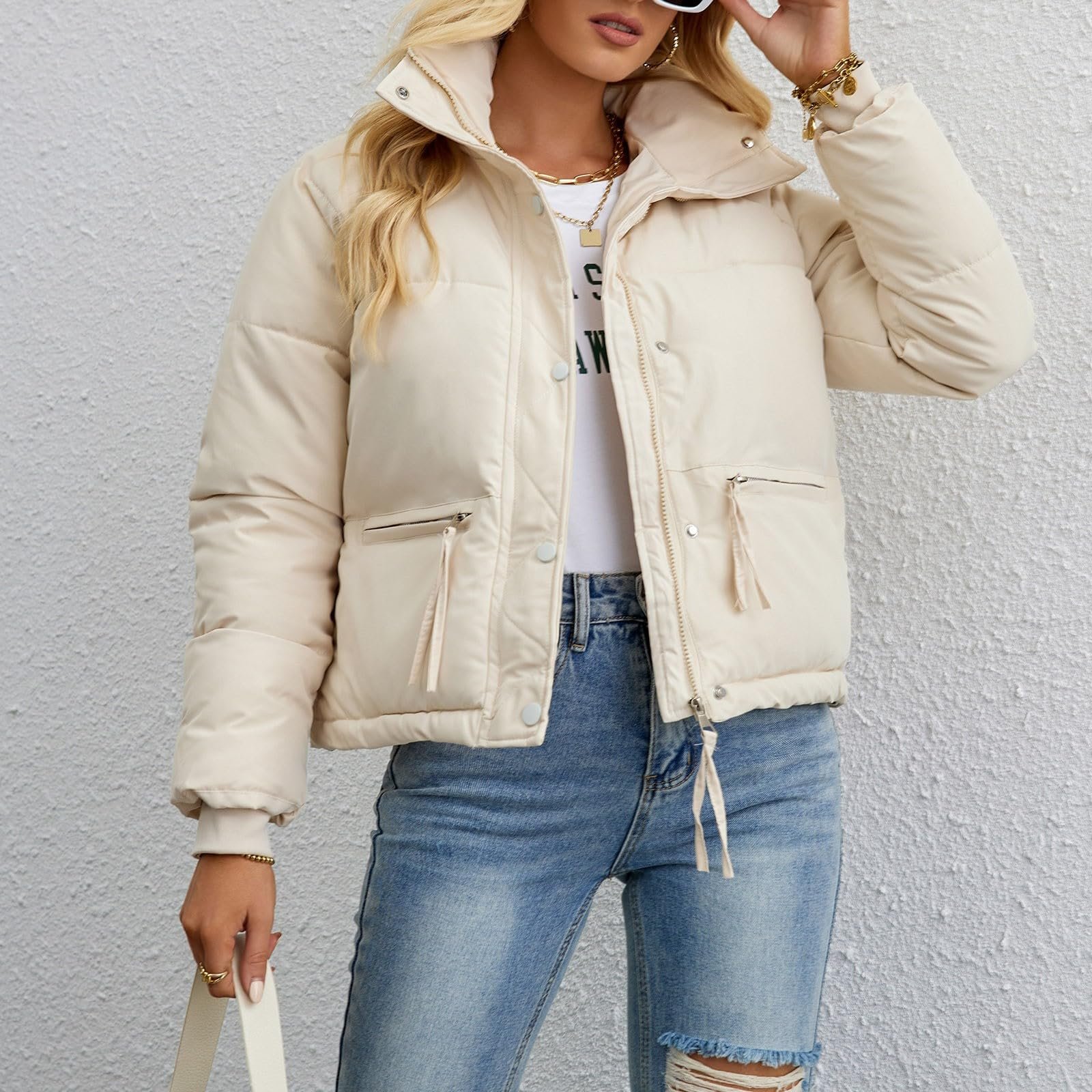 Жіноча зимова куртка QUINTRA з довгими рукавами, фото №5