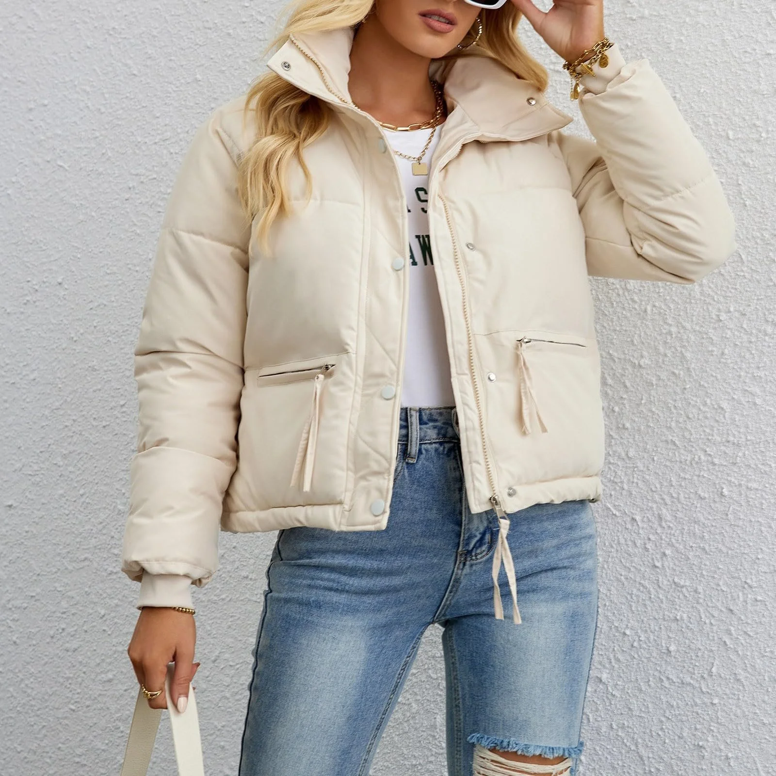 Жіноча зимова куртка QUINTRA з довгими рукавами, фото №5