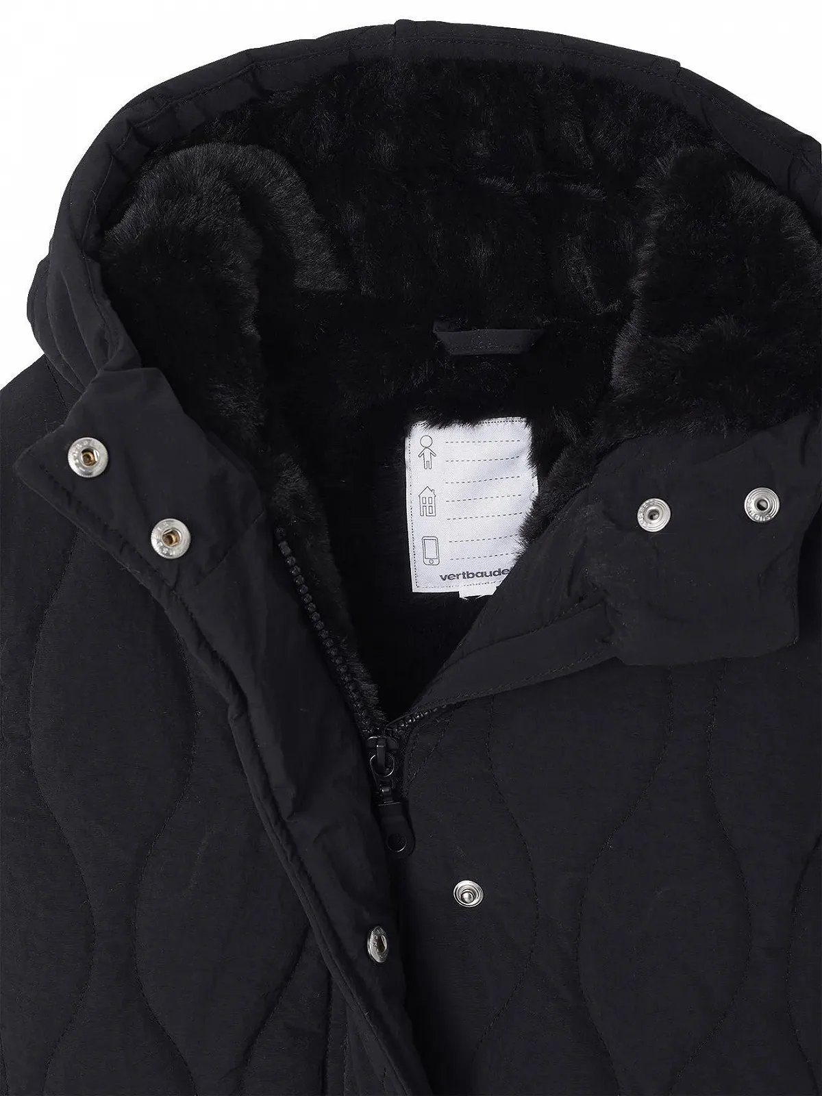 Куртка стеганая VERTBAUDET для девочек с капюшоном из искусственного меха, фото №4 Куртка стеганая VERTBAUDET для девочек с капюшоном из искусственного меха, фото №4