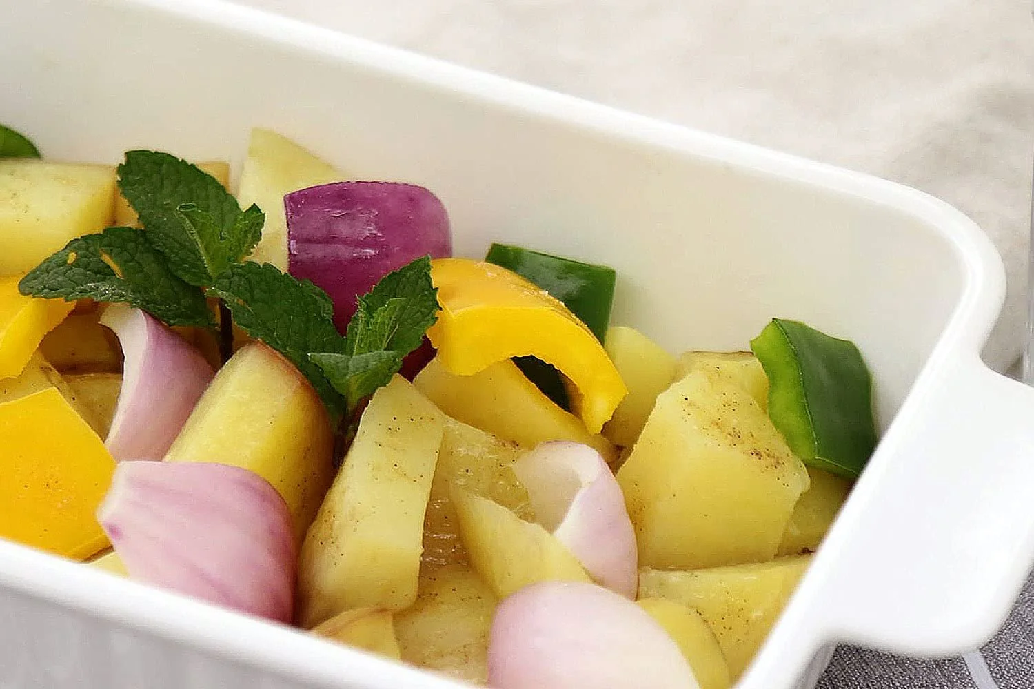 Набор форм для запекания Porcelain 2 шт. Белые прямоугольные полосатые с ручками, фото №6