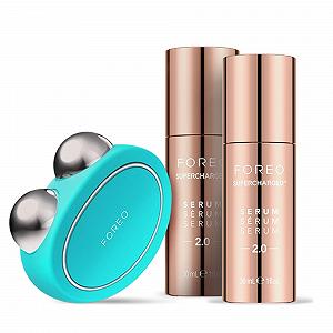 Масажер для обличчя FOREO Bear Set - Масажер для обличчя Bear з мікрострумом + 2 x провідна сироватка 30 мл - Антивіковий пристрій - Підтяжка обличчя - EMS пристрій - Фото 1