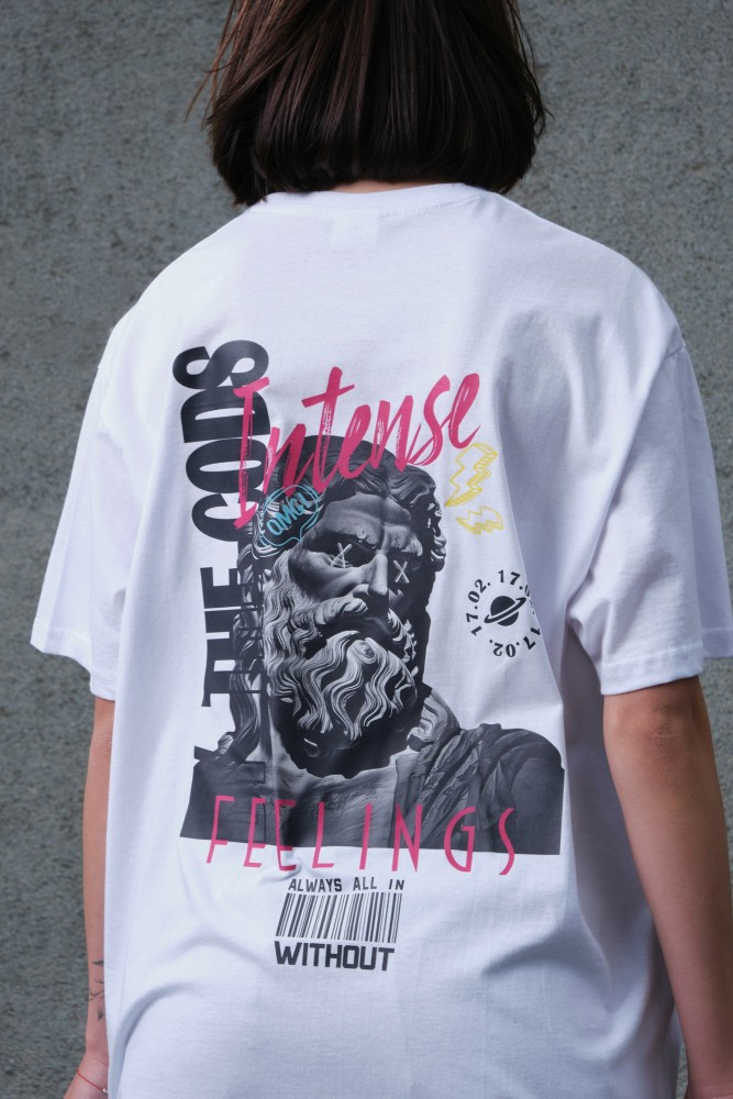Оверсайз футболка з принтом Without feelings white, фото №6