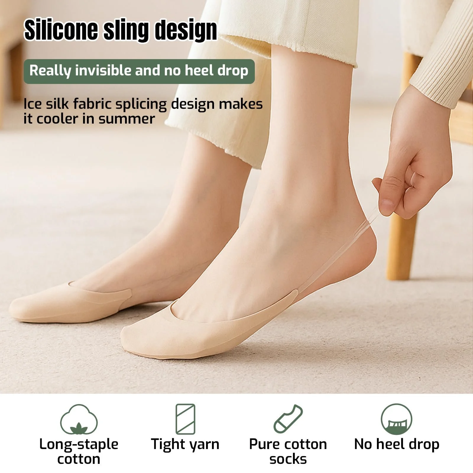 6 пар жіночих невидимих шкарпеток, фото №4