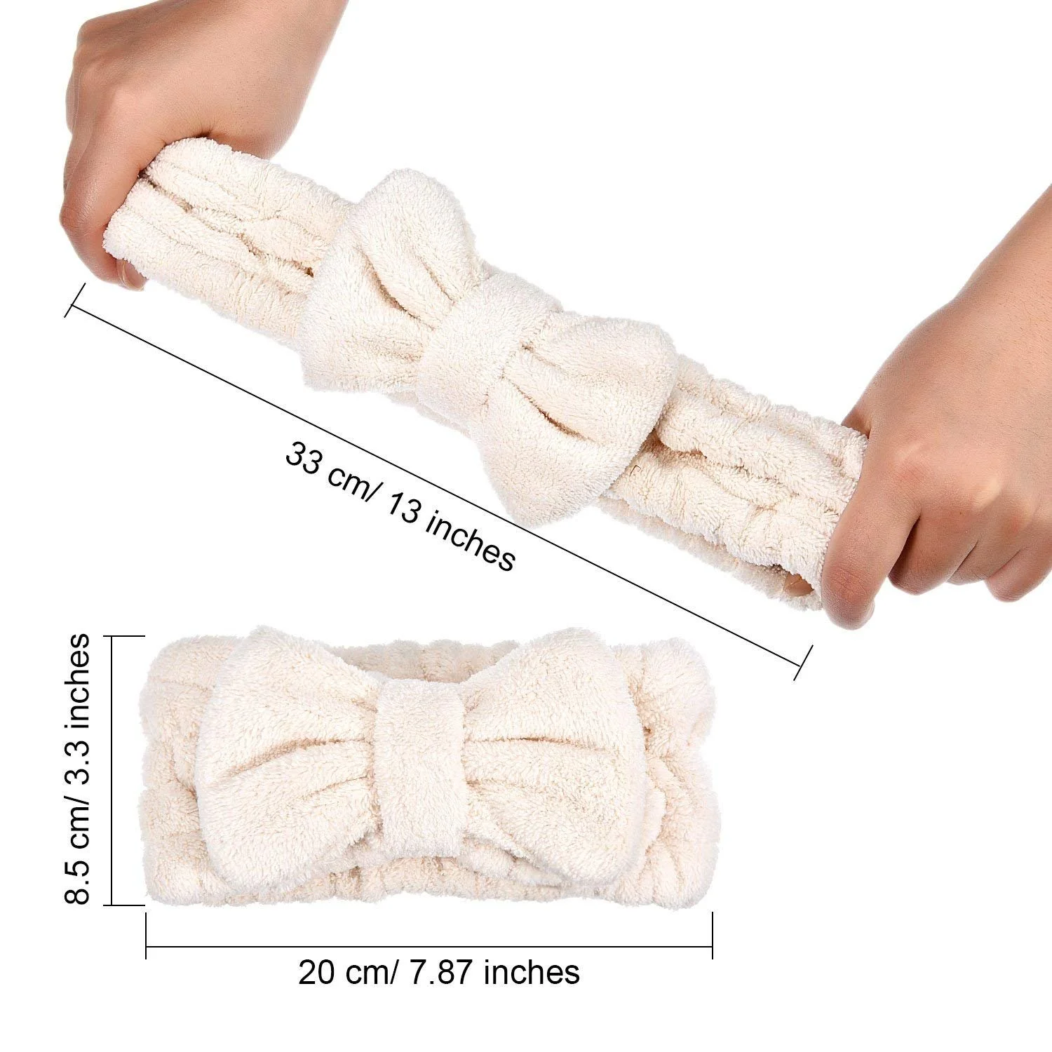 Пов'язка на голову з бантом для жінок для макіяжу, спа-процедур, фото №6