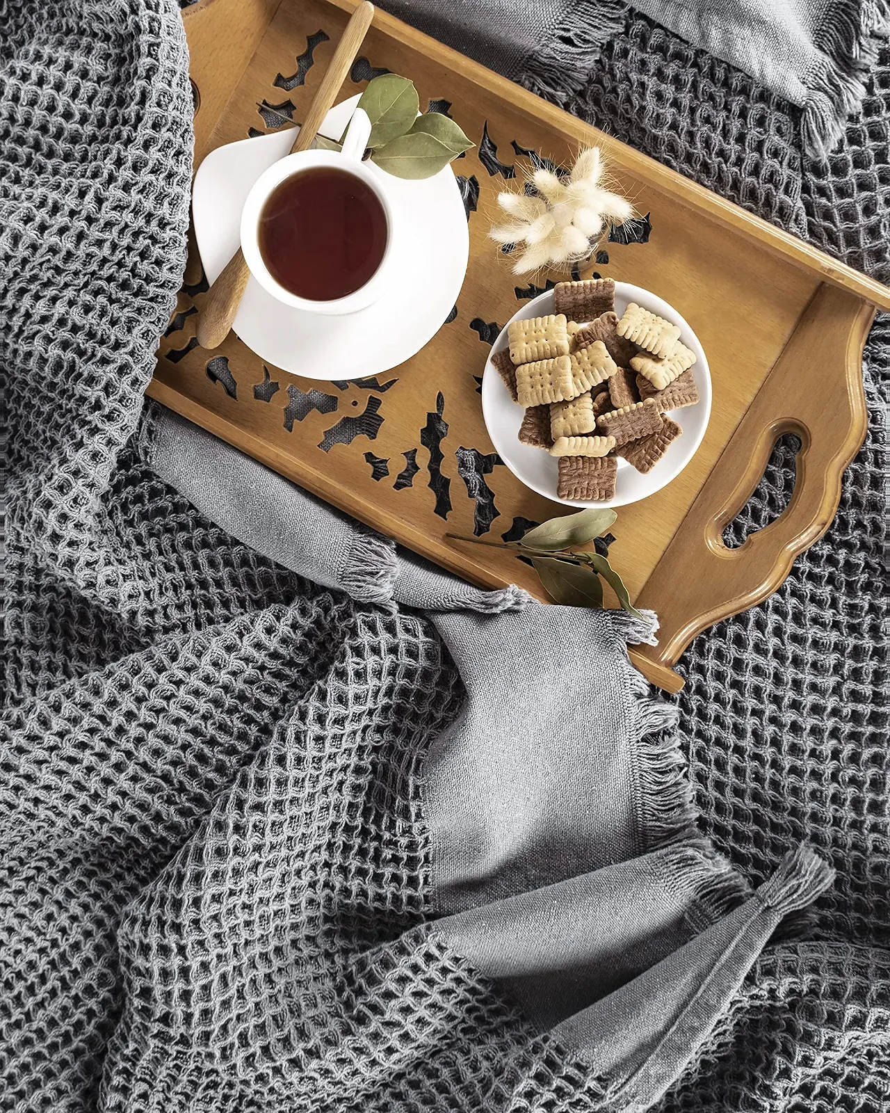 Покривало Gräfenstayn Premium з бахромою - 150 x 200 см, фото №4