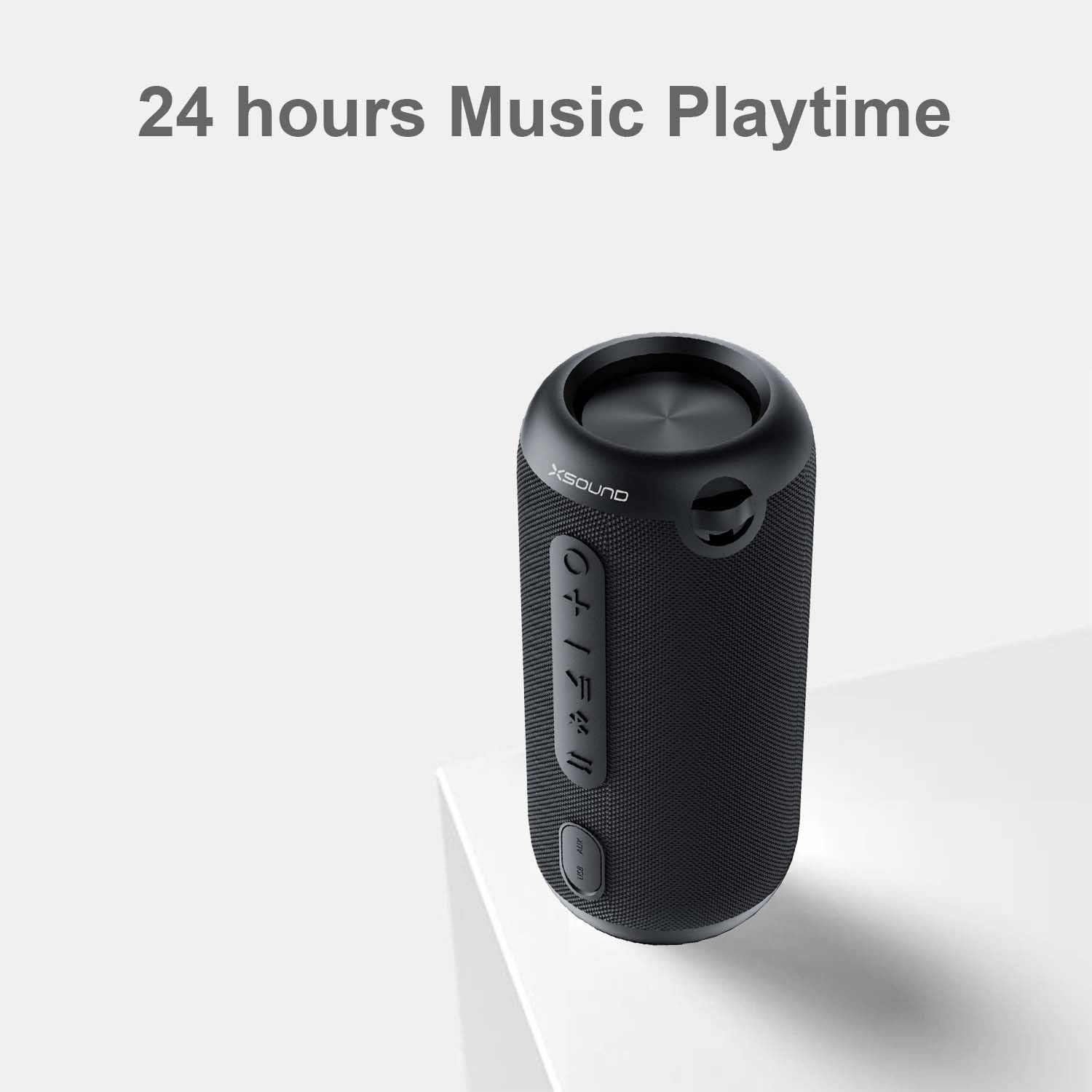 Колонка Bluetooth XSOUND FunPlay 24W Бездротова Додатковий Бас 24ч Батарея IPX7 Водостійкий Матово-чорний, фото №4