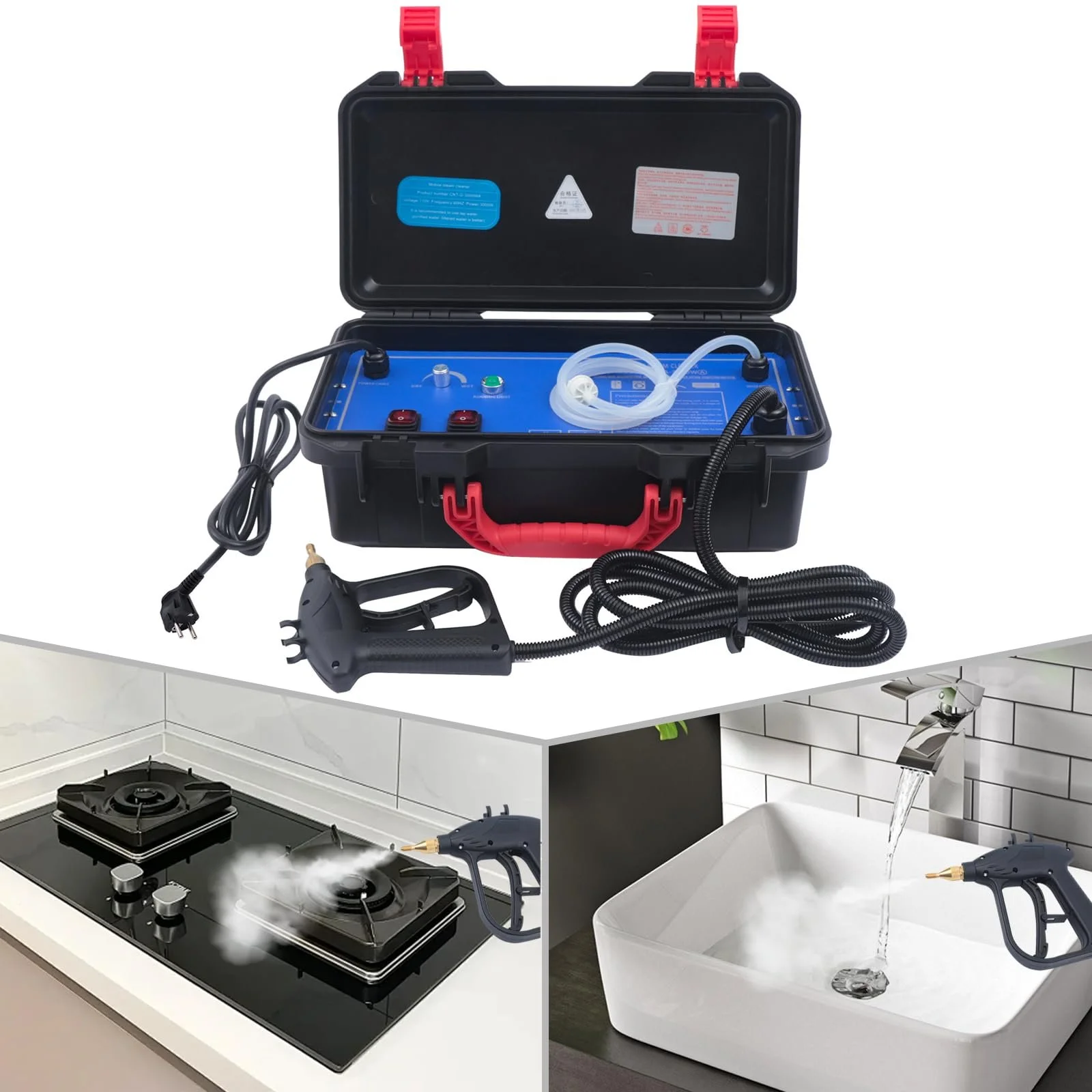 Пароочисник портативний багатофункціональний 3000 W 220 V 5 Bar, фото №5 Пароочисник портативний багатофункціональний 3000 W 220 V 5 Bar, фото №5