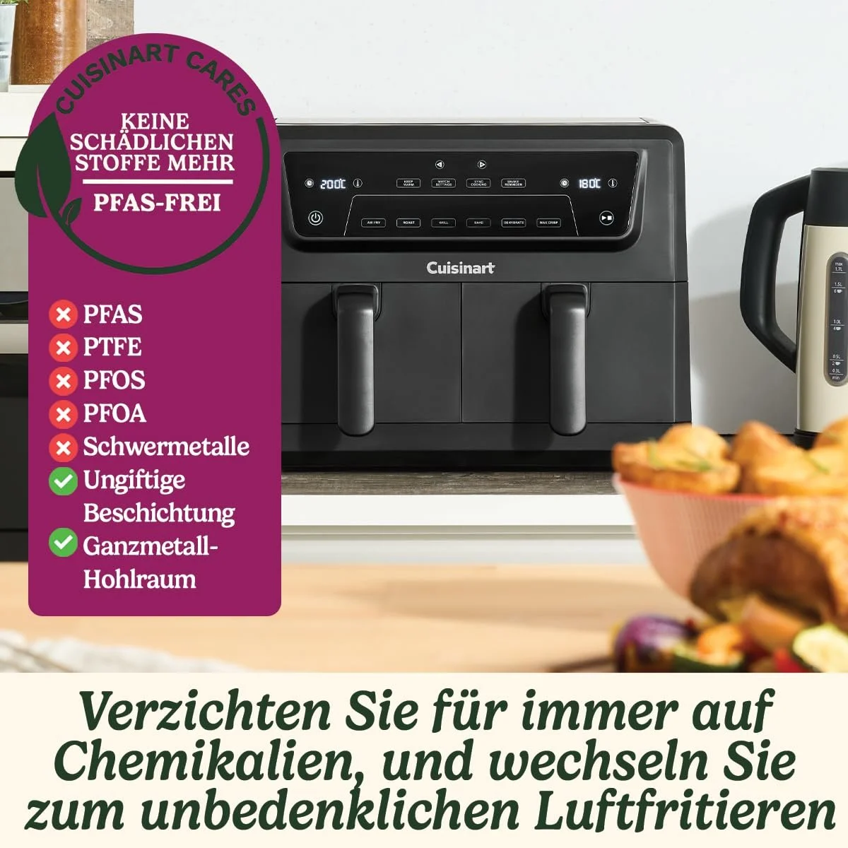 Мультипіч Cuisinart XXL 10.4 L Two-Zone 2 камери 2 x 5.2 L PFAS Free, фото №3 Мультипіч Cuisinart XXL 10.4 L Two-Zone 2 камери 2 x 5.2 L PFAS Free, фото №3