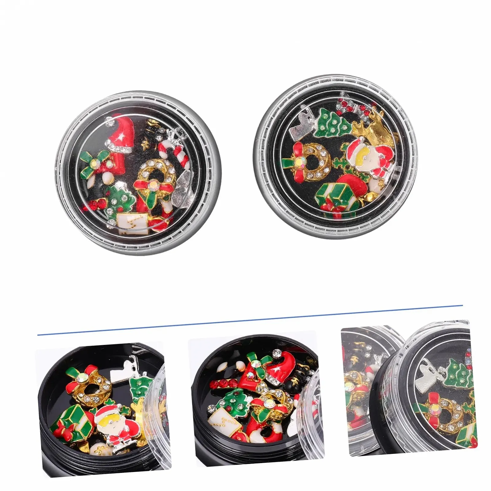 Стразы для ногтей Mikinona Рождественские 2 коробки 3D, фото №5