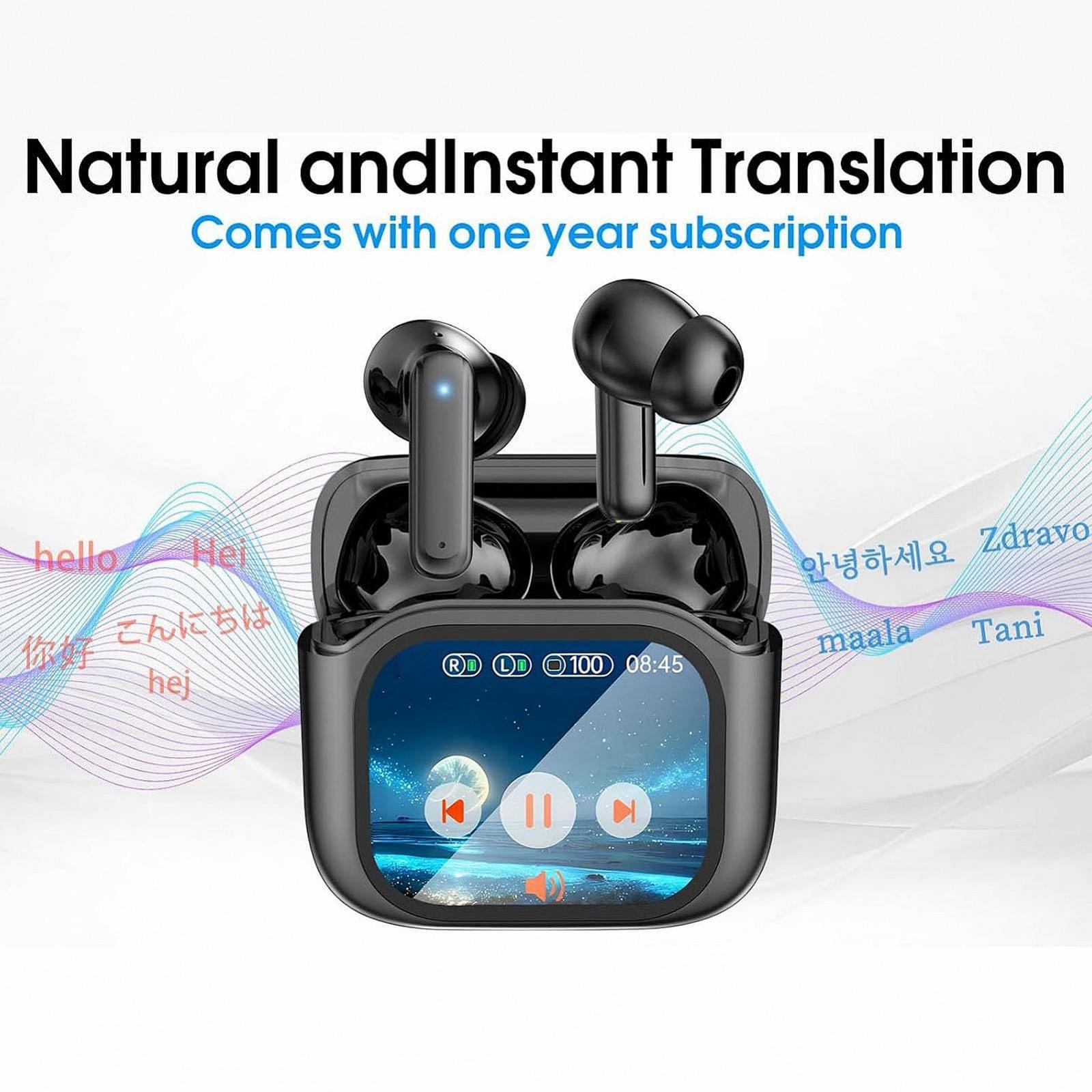 Навушники для перекладу AI Bewinner, 164 мови, бездротові з сенсорним LCD-екраном, фото №3