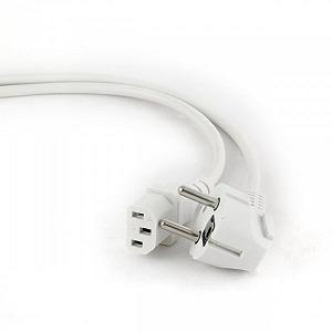 Кабель силовий Cablexpert PC-186W-VDE, CEE7/7-C13, довжина 1.8 м білий сертифікований VDE 3*0.75 мм кв - Фото 1
