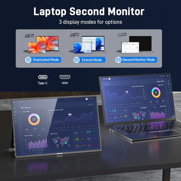 Монітор портативний 16" KINHANK K16G-Pro 2K IPS 144 Гц, фото №5 Монітор портативний 16" KINHANK K16G-Pro 2K IPS 144 Гц, фото №5