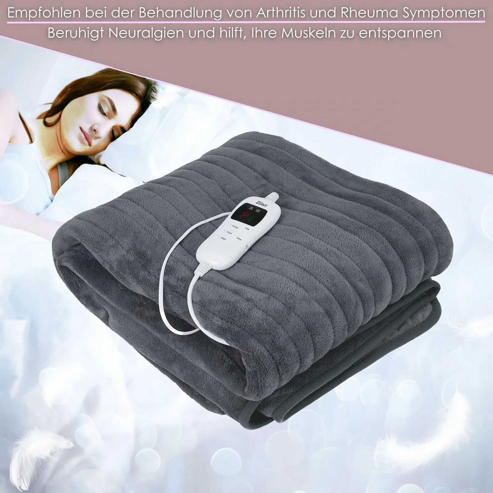 Электрическое одеяло XXL 180 x 160 см, 9 уровней температуры, фото №5