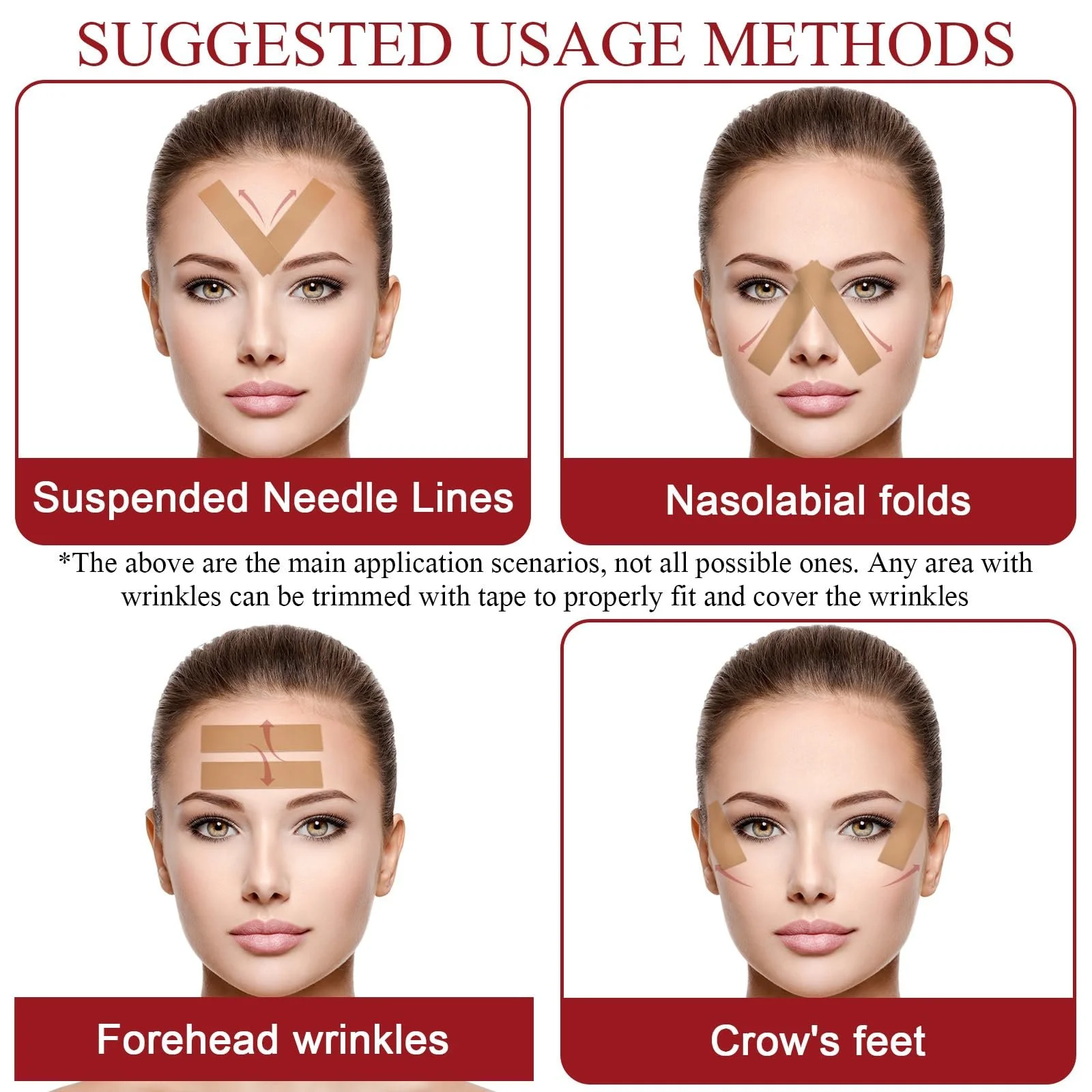 Тейп для лица 2 рулона 5 м x 2,5 см Тейп для подтяжки лица, фото №5