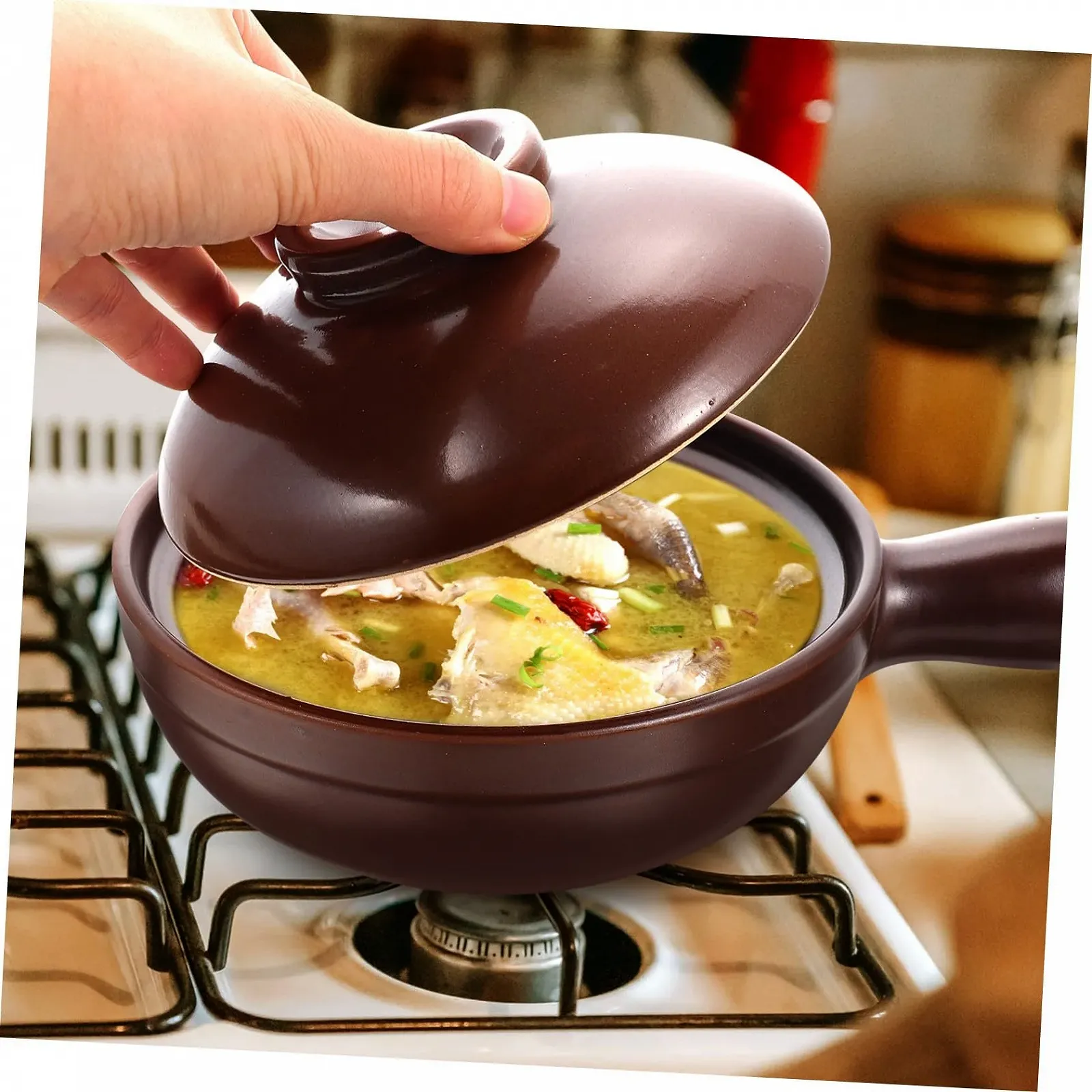 Ківш для запікання SOLUSTRE керамічний з кришкою набір, фото №9