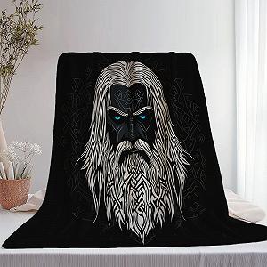 Покривало Фланелева 3D Нордичні Вікінги Традиційні Руни 100 x 130 см Чорний synthetic.ua - Фото 1