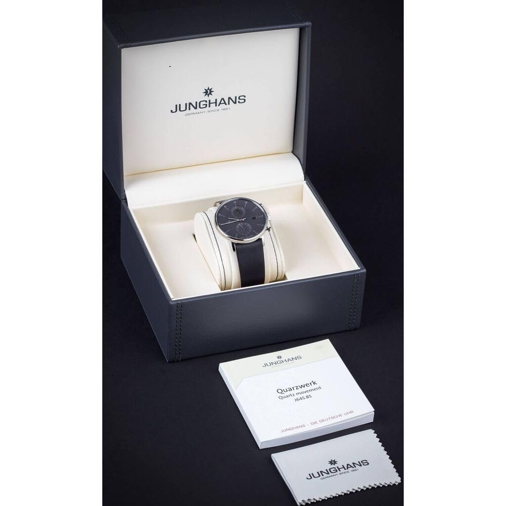 Годинник JUNGHANS Meister Fein Chronoscope Mega Solar Радіокерований Чорний 59/4200.00, сріблястий, Класичний, фото №3