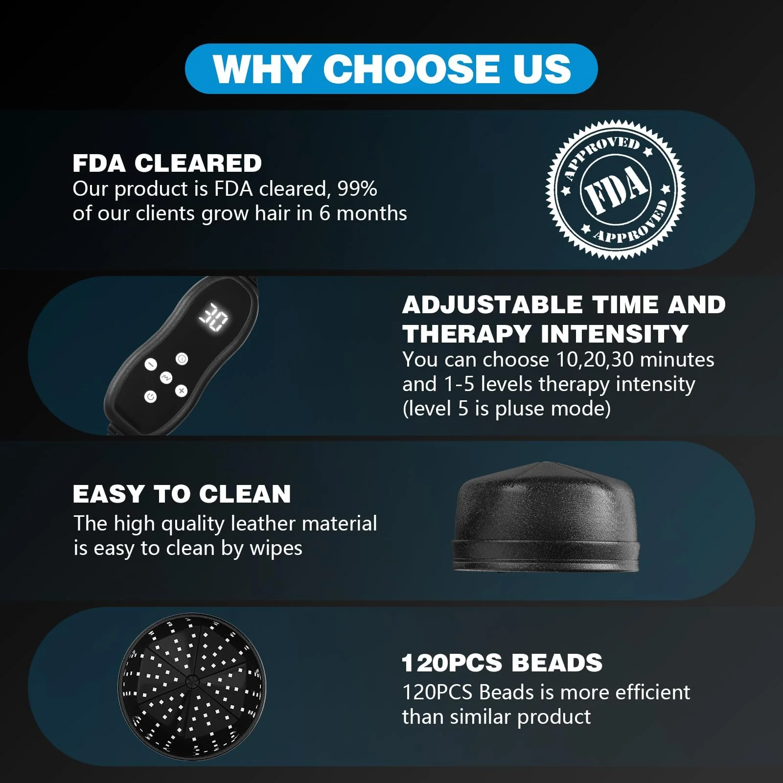 Лазерна Кепка iKeener lllt для росту волосся та проти випадіння волосся, 660 нм та 850 нм, фото №5