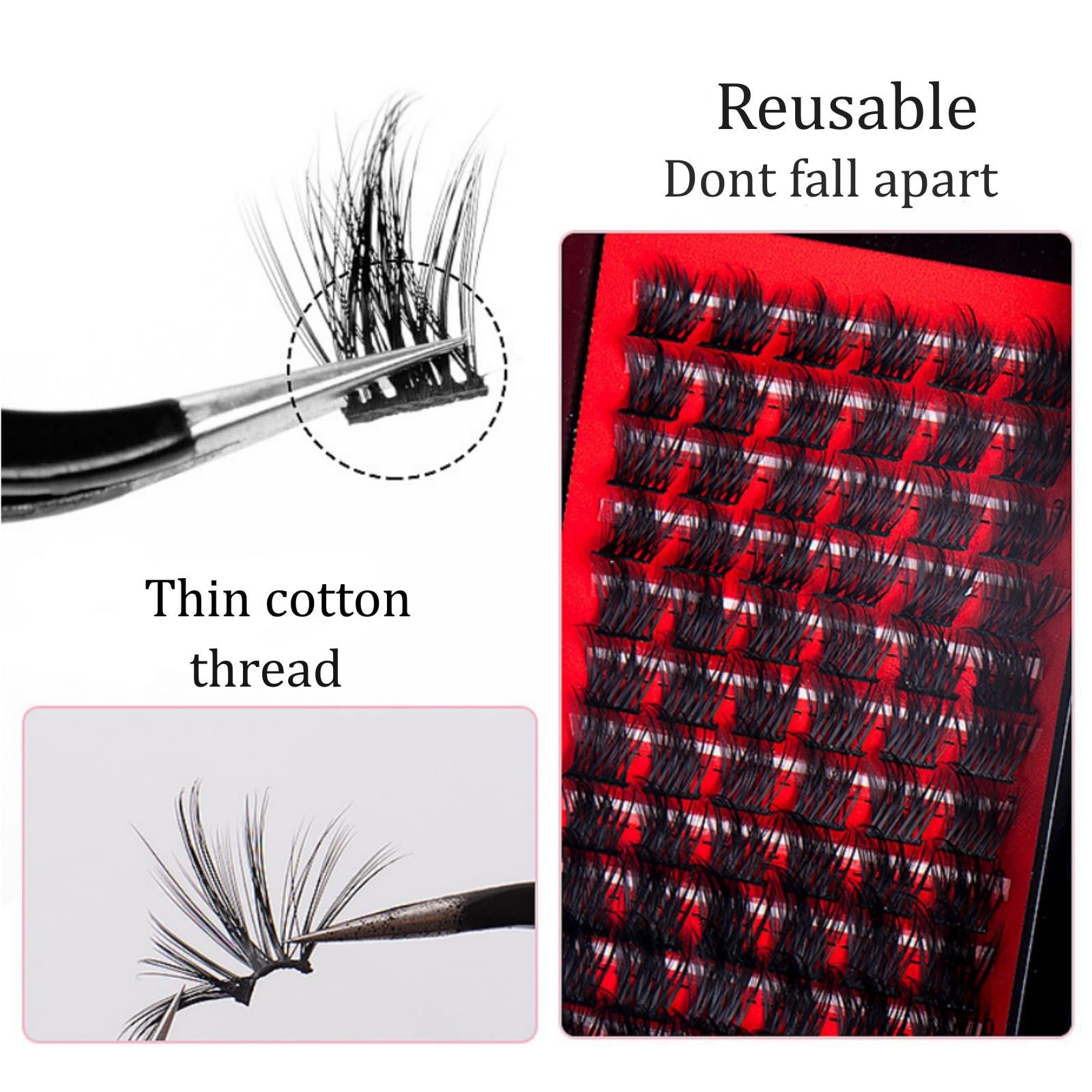 Ресницы накладные Individual, DIY, Кластеры, Естественный вид, Смешанная длина 10-14 мм, 72 кластера, фото №5