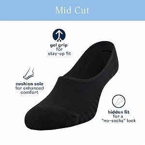 Носки Peds Женские Zoned Cushion Mid Cut No Show 6 пар synthetic.ua - Фото 1