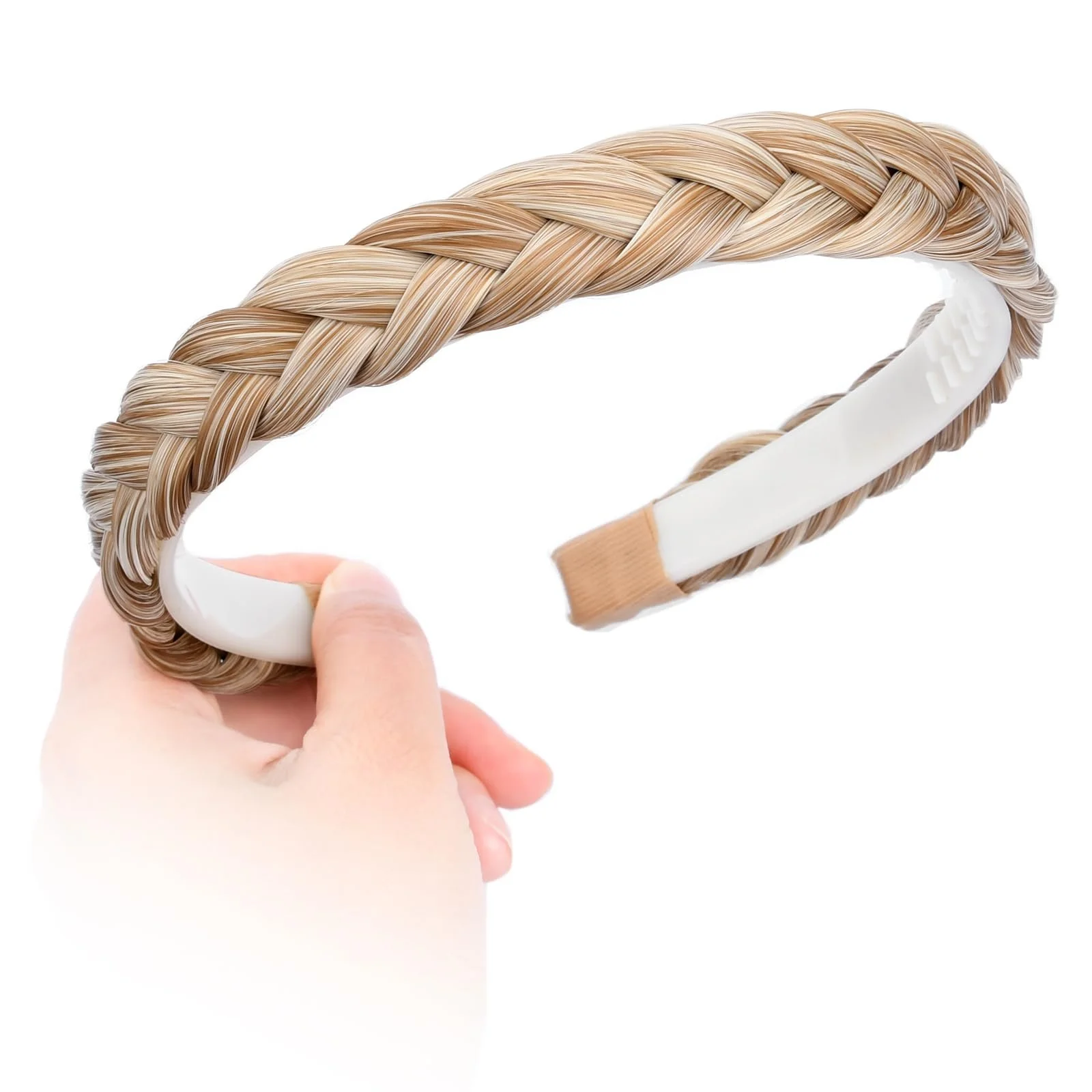 Обруч Плетений 1.5 см З Зубцями З Косами Світле Волосся Пісочний Блондин, фото №4